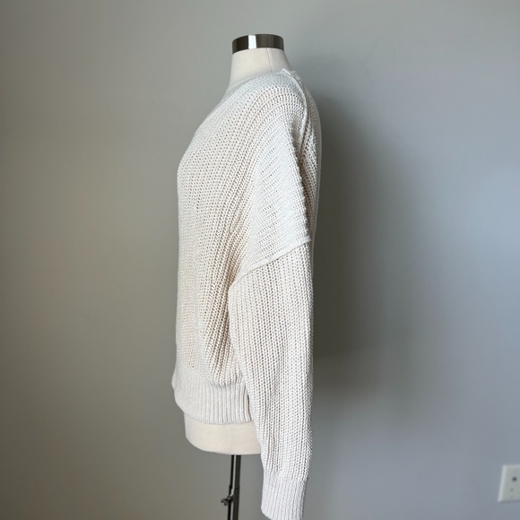Banana Republic 100% Organic Cotton Chunky Knit Oversized Boxy Sweater Large - Picture 10 of 16
